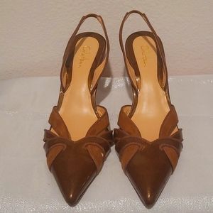NEVER WORN! STUNNING SUEDE AND LEATHER COLE HAAN Alicia Sling Pumps  7.5